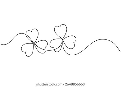 Shamrock line art vector illustration with simple botanical style and minimalist outline drawing