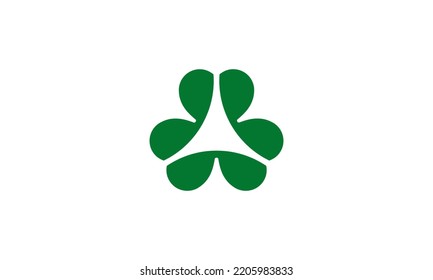 Shamrock Logo Design Template Green Clover Leaf Vector Symbol