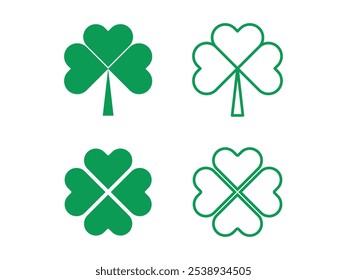 shamrock logo design vector icon on transparent background