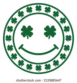Shamrock Lucky Face Vector Illustration