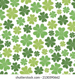 Shamrock Lucky Green St Patricks Day Background, Wallpaper, seamless vector pattern