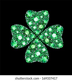 Shamrock made of emeralds