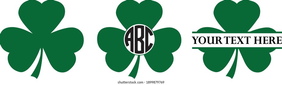 Shamrock monogram frames - Patrick's Vector and Clip Art
