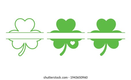 Shamrock monograms, St. Patrick’s Day.Vector illustration.
