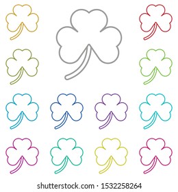 Shamrock multi color icon. Simple glyph, flat vector of saint patricks day icons for ui and ux, website or mobile application