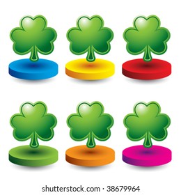 shamrock on colored discs