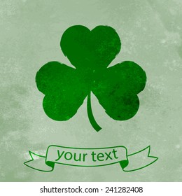 Shamrock on grunge texture