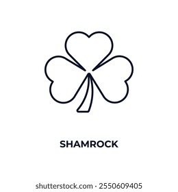 shamrock outline icon. Linear vector from ecology concept. Thin line shamrock icon isolated on white background