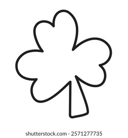 Shamrock. Outline icon. Symbol of St. Patrick's Day. Illustration on white background.