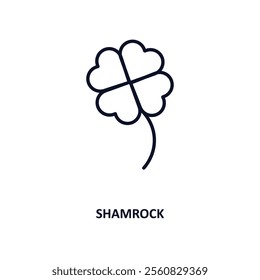 shamrock outline icon.  Thin line icon from ecology collection. Editable vector isolated on white background