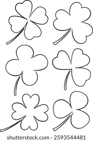 Shamrock Outline Sheet for Craft and Design Projects