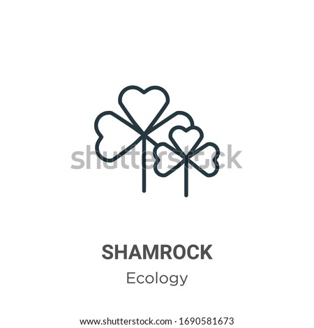 Shamrock outline vector icon. Thin line black shamrock icon, flat vector simple element illustration from editable ecology concept isolated stroke on white background