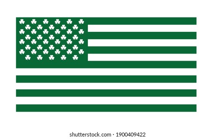 Shamrock Patricks USA Flag Vector and Clip Art
