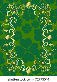 shamrock pattern background with isolated patrick day frame
