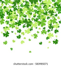 Shamrock Pattern Background Saint Patrick Day Beer Festival Banner Flat Vector Illustration