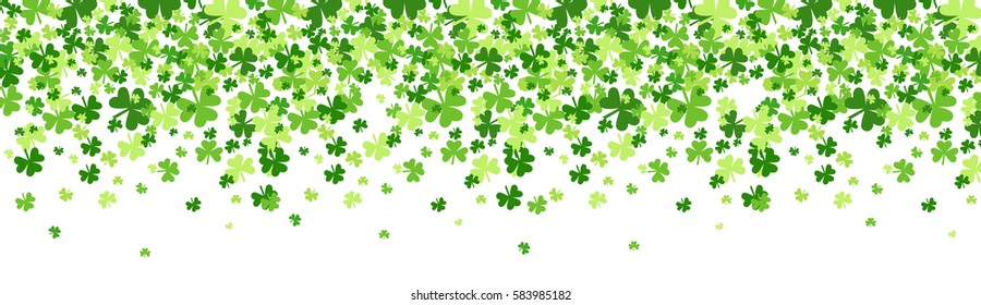 Shamrock Pattern Background Saint Patrick Day Beer Festival Banner Flat Vector Illustration