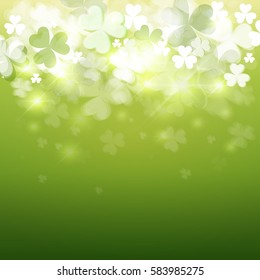 Shamrock Pattern Background Saint Patrick Day Beer Festival Banner Flat Vector Illustration