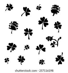 Shamrock pattern in black and white colors.