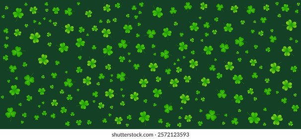 shamrock pattern green background traditional celebration design vector