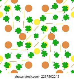 Shamrock pattern. Saint Patrick's Day. March 17. Stock vector illustration.