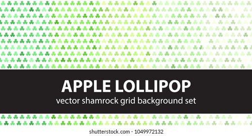Shamrock pattern set Apple Lollipop. Vector seamless backgrounds