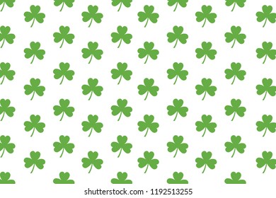 Shamrock  pattern. vector shamrock leaf pattern on white background.  Floral vector pattern. 