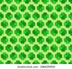 Shamrock pixel art pattern seamless. 8 bit Clover background. pixelated St.Patrick 's Day Irish holiday backdrop