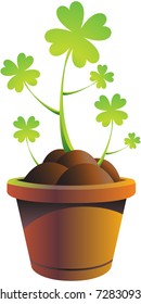 Shamrock pot vector illustration
