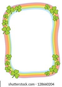 A shamrock and rainbow border for Saint Patrick's Day.