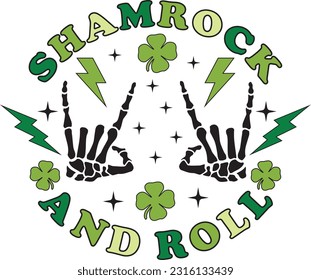 Shamrock and roll t-shirt design.