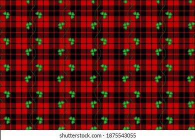 Shamrock seamless background can be used for prints on fabrics and clothes