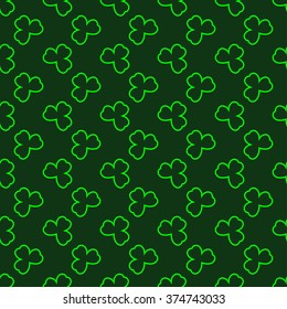 Shamrock seamless pattern background. Vector St. Patrick's day illustration.