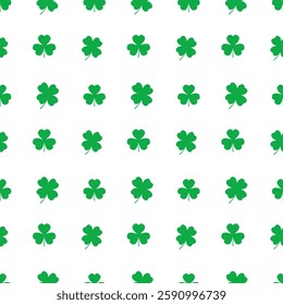 Shamrock seamless pattern. Clover Lucky Leaf holiday background