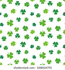 Shamrock seamless vector colorful pattern. Modern St. Patrick's concept background 