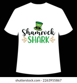 Shamrock shark Happy St Patrick's day shirt print template, St Patrick's design, typography design for Irish day, women day, lucky clover, Irish gift