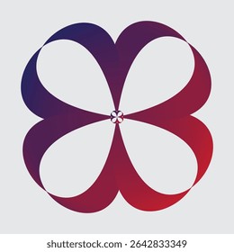 Shamrock silhouette - black four leaf clover icon. Good luck theme design element. Simple geometrical shape vector illustration.

