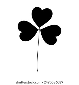 Shamrock silhouette Icon Isolated on transparent background Irish independence symbol design concept