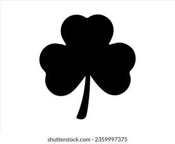 Shamrock silhouette vector art white background