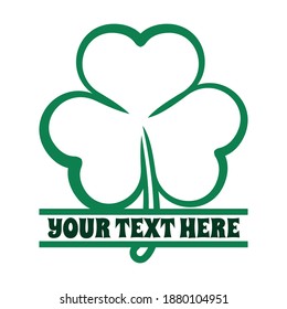 Shamrock Split Monogram Printable Vector Illustration