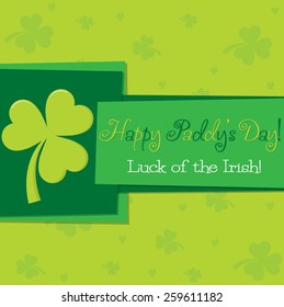 Shamrock St. Patrick's Day card in vector format.