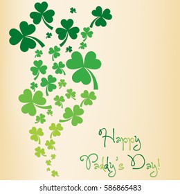 Shamrock St. Patrick's Day card in vector format.