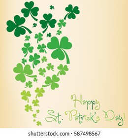 Shamrock St. Patrick's Day card in vector format.