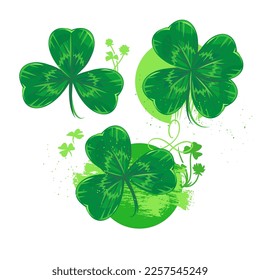 Shamrock für den St. Patrick's Day, Vektorset
