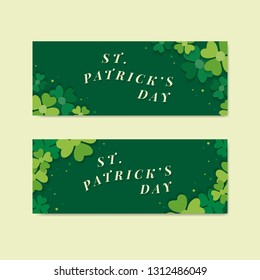 Shamrock St.Patrick&#39;s Day card set vector