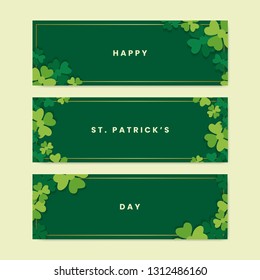 Shamrock St.Patrick&#39;s Day card set vector