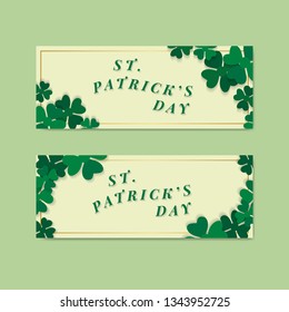 Shamrock St.Patrick&#39;s Day card set vector