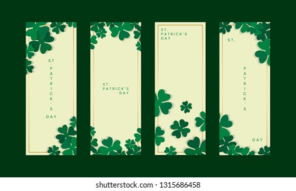Shamrock St.Patricks Day card set vector