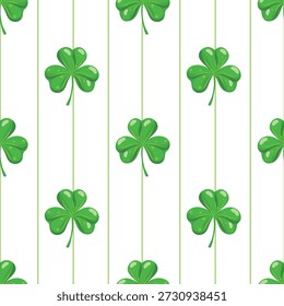 Shamrock Stripe Pattern, Fundo St Patrick Sem Costura. Listras de trevo, padrão verde inclinável para impressões. Shamrock padrão repetido, primavera e feriado gráfico