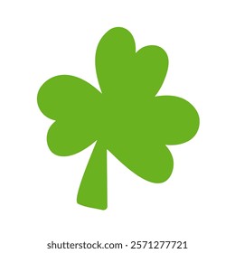 Shamrock. Symbol of St. Patrick's Day. Flat vector illustration on white background.