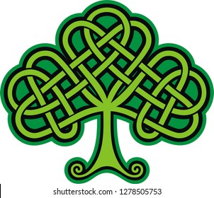 Shamrock tattoo. Celtic ornament 